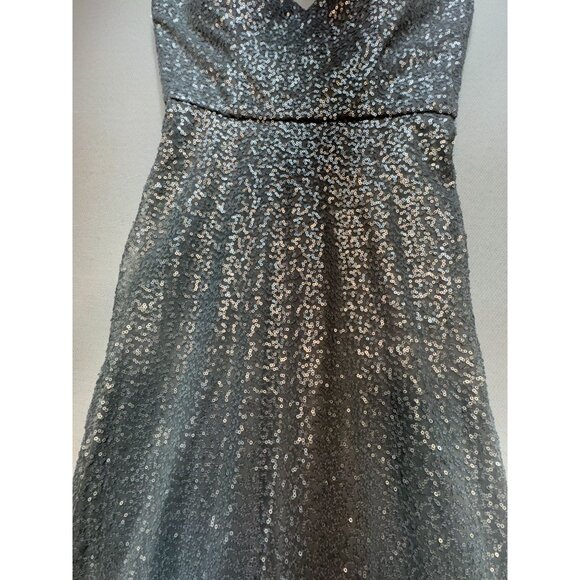 Morilee By Madeline Gardner Formal Evening Gown Size 8 Silver Wedding Bridesmaid - Picture 9 of 15